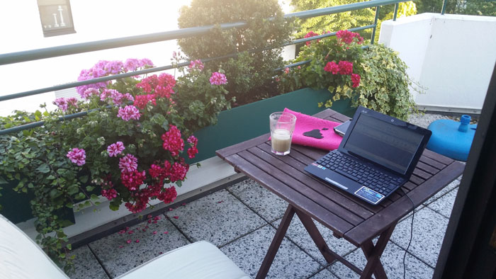 Morgens um 7 auf meinem Balkon